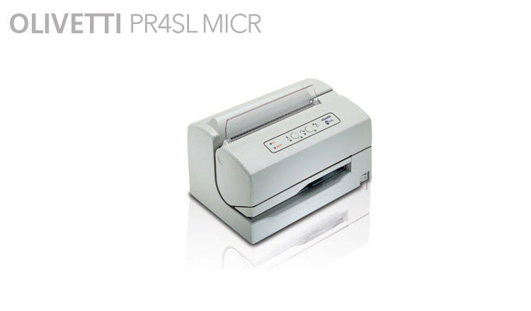 The Magnetic Ink Character Recognition (MICR) reader, which is added to the PR4SL is an internal device that senses the magnetic content in the character code line of cheques and delivers the decoded information to the system software without the need of intervention of an operator or application. The Olivetti PR4SL MICR is the ideal tool for counters with a high throughput of cheques.
