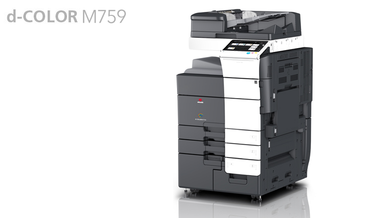 The d-Color MF759 A3 colour multifunctional system delivers top of the range performance at 75 ppm in monochrome and 65 ppm in full-colour output and thrives on heavy work conditions. Print quality is maintained even at high speed and to meet the most demanding challenges, the d-Color MF759 is provided with a wide array of optional accessories for enhanced capabilities. With its high capacity automatic document feeder and superior scanning speed, the d-Color MF759 is the ideal tool for the digitising of documents, simplifying and accelerating the processes for digital archiving. With the optional Fiery Controller the d-Color MF759 becomes a graphic printing system. 